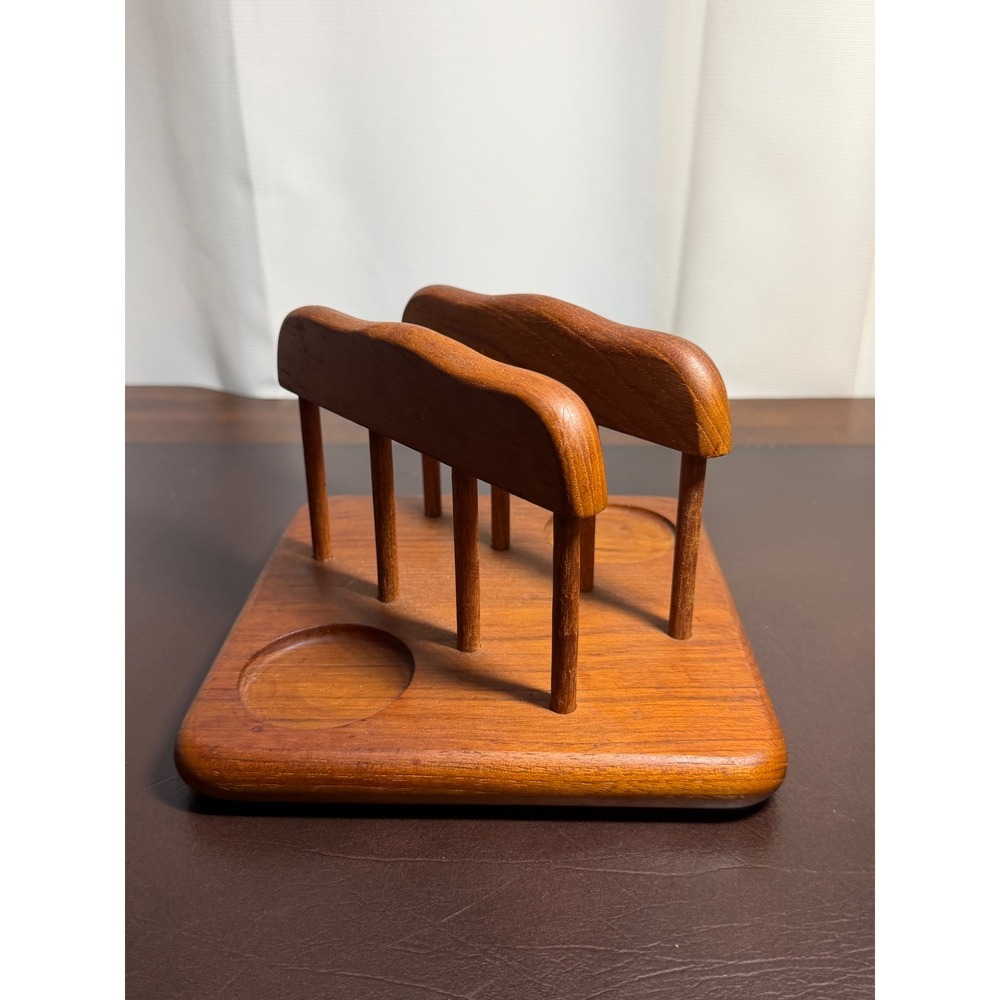 Goodwood Genuine Teak Wood Napkin Holder Mid Century Modern MCM Tabletop Org.